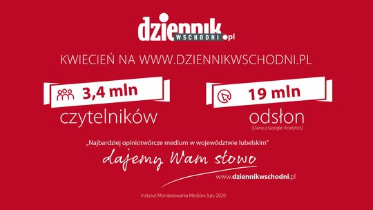3,4 mln użytkowników na portalu Dziennika Wschodniego w kwietniu