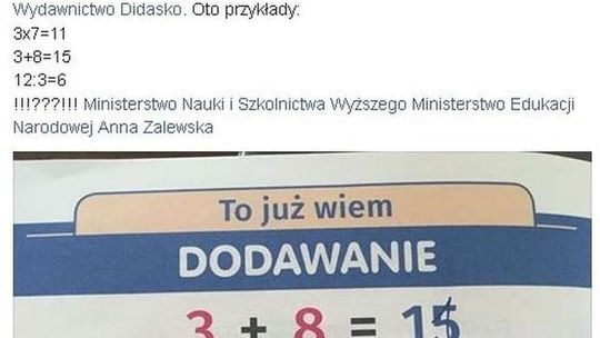 3+8=15. Wpadka szkolnego wydawnictwa