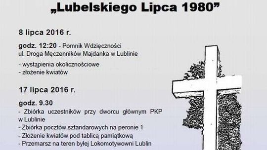 36. rocznica "Lubelskiego Lipca 1980". Obchody w Lublinie