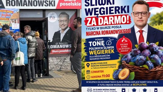 Ścigany Romanowski ciągle się ukrywa. W Biłgoraju rozda tonę śliwek