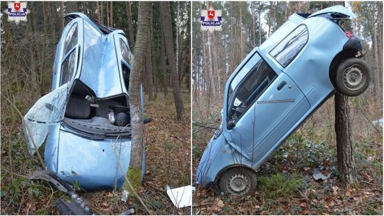 86-latka wypadła z drogi i... zawisła na drzewie. Nie mogła sama wyjść