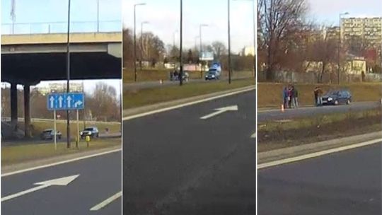 Al. Solidarności: Zmieniał pas, zderzyły się trzy auta