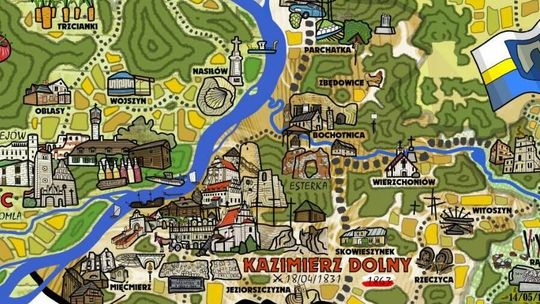 Atrakcje i zabytki jak malowane. Kazimierz Dolny dostał kolorową mapę