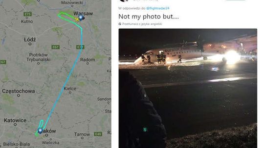 Awaryjne lądowanie samolotu LOT z Krakowa do Warszawy. Akcja ratownicza