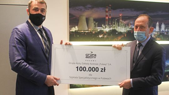 Azoty dla puławskiego szpitala. Pieniądze na dwa respiratory