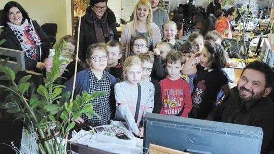 Bardzo mili mali czytelnicy w redakcji Dziennika Wschodniego