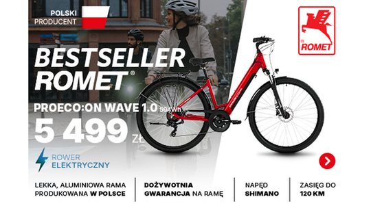 Bestsellery ROMET w sklepie PROROWERY PUŁAWY: rowery elektryczne z dożywotnią gwarancją na ramę już od 5499 zł oraz rowery trekkingowe Gazela już od 1499 zł.