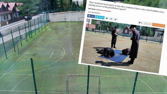 Boisko na grobach w Kazimierzu Dolnym. Spadkobiercy cadyka: Ta ziemia należy do nas