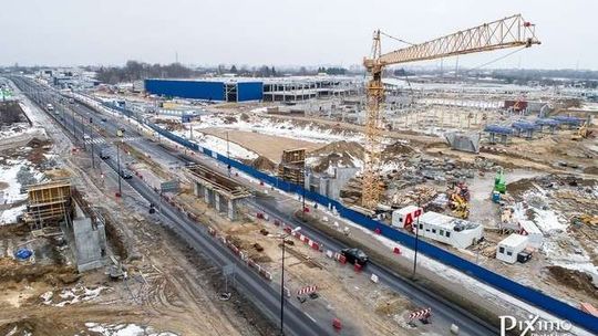 Budowa IKEA w Lublinie i nowego układu drogowego. Najnowsze zdjęcia z drona