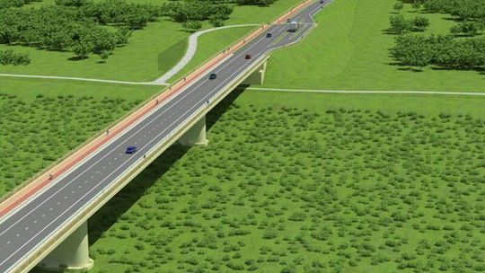 Budowa mostu nad Wisłą w Kamieniu na dobrej drodze