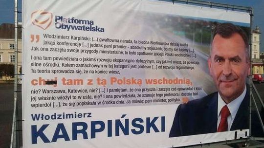 „Ch… tam z tą Polską wschodnią” na billboardzie. Palikot atakuje Karpińskiego