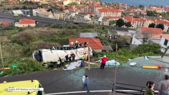 Co najmniej 29 osób zginęło, a 27 zostało rannych wypadku autobusu na Maderze