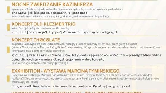 Co w weekend 16-18.02.2018 w Kazimierzu?
