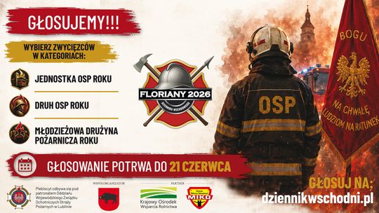 Grafika promująca plebiscyt - Floriany 2026 Dziennika Wschodniego