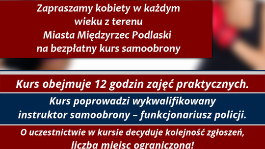Darmowy kurs samoobrony dla pań w Międzyrzecu Podlaskim