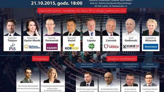 Debata wyborcza na KUL pod patronatem Dziennika Wschodniego