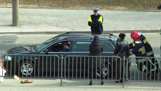Diamentowa: Stłuczka audi z ciężarówką