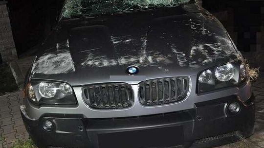 DK2: BMW dachowało na chodniku, kierowca nie żyje [zdjęcia]