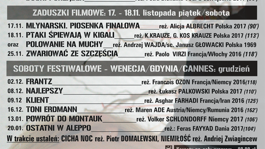 DKF 16: Program przeglądu filmowego w kinie na Czechowie