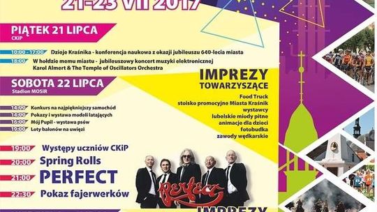 Dni Kraśnika 2017. Program koncertów i wydarzeń, zmiany w kursowaniu autobusów