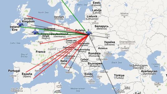 Dokąd chcemy latać z lotniska Lublin? (mapa)