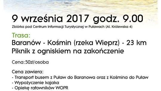 Dom Chemika zaprasza na spływ kajakowy po Wieprzu