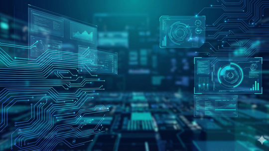 futuristic blue interface background