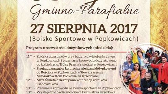 Dożynki Gminno-Parafialne w gminie Urzędów. Program