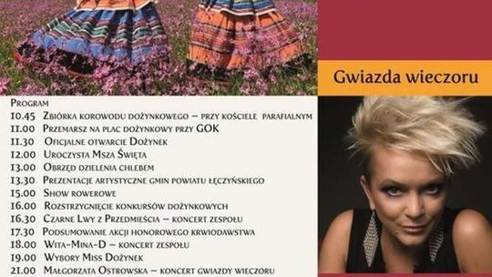 Dożynki powiatu łęczyńskiego 2017 w Milejowie. Program