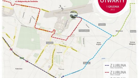 Dzisiaj dzień otwarty na lotnisku. Mapa dojazdu