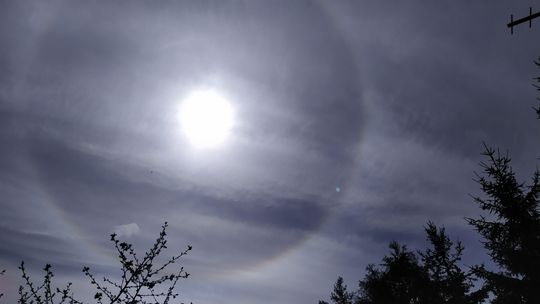 Dziwny krąg wokół słońca. "Halo" zaobserwowane nad Firlejem