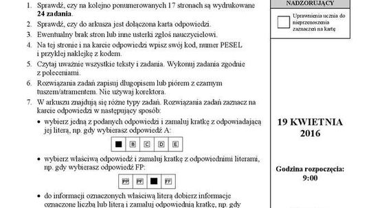 Egzamin gimnazjalny 2016: matematyka i przyroda. ODPOWIEDZI, ARKUSZE, PRZECIEKI