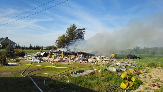 Eksplozja w gminie Siemień. Dom mieszkalny zniszczony