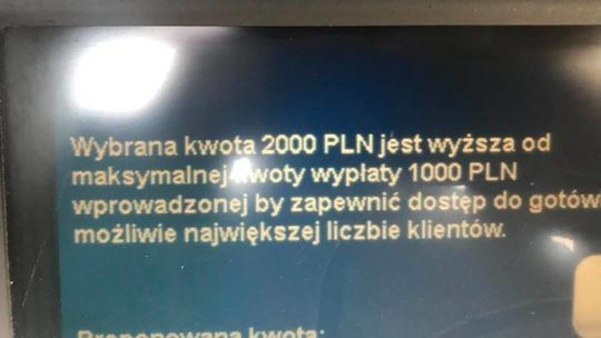 Euronet: Od 16 marca wprowadziliśmy limit jednorazowej wypłaty z bankomatów w wysokości 1000 zł