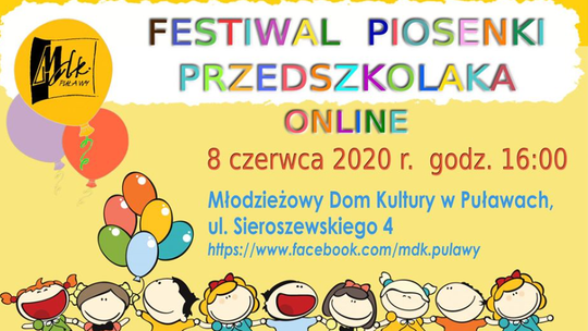 Festiwal Piosenki Przedszkolaka w Puławach tylko przez internet
