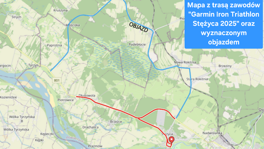 Garmin Triathlon Tour Stężyca 2025  - będą objazdy, bo biegną i pedałują