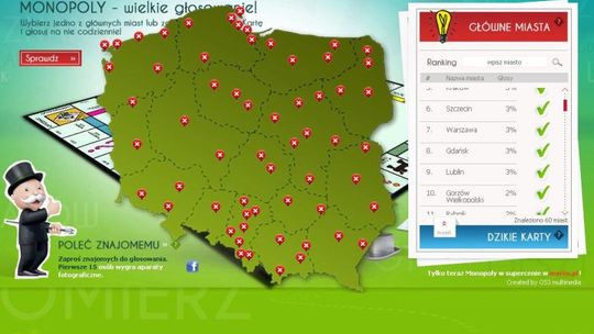  Głosuj na Lublin, by znalazł się na planszy Monopoly Polska