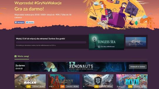 GOG.com: 1 gra za darmo, 2 do odblokowania, ponad 1000 przecenionych
