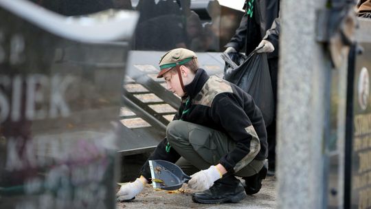Harcerze sprzątali groby żołnierzy podziemia. "Pomagam, bo oni zrobili to dla nas"