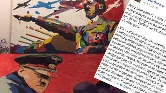 Hitler na ścianie restauracji w Lublinie. Zniknął po wpisie poety