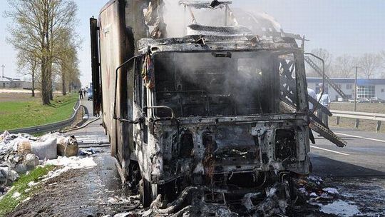 Horbów Kolonia: Pożar ciężarówki. 400 tys. zł strat