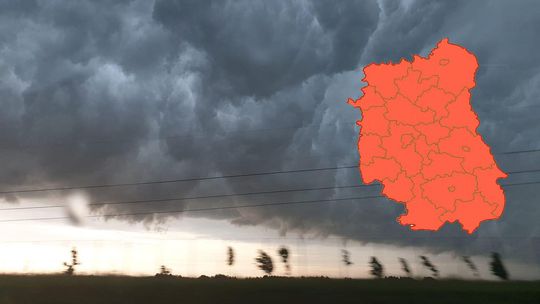 IMGW zwiększa stopień zagrożenia burzami w woj. lubelskim. Możliwa trąba powietrzna