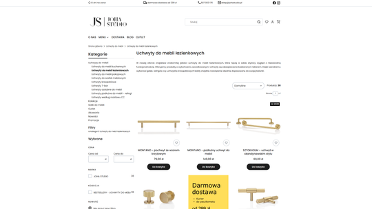 Uchwyty do mebli łazienkowych - Sklep Joha Studio