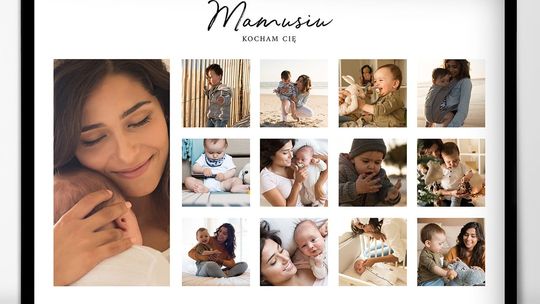 PREZENT NA DZIEŃ MAMY plakat ze zdjęciami