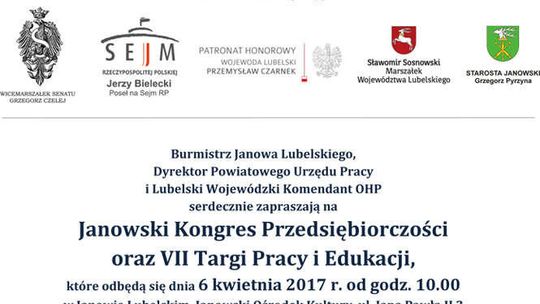 Janów Lubelski: Kongres przedsiębiorczości i targi pracy