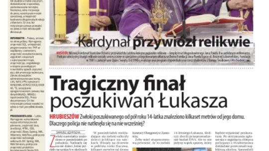 Jedynka Dziennika Wschodniego 19 grudnia 2012 r.