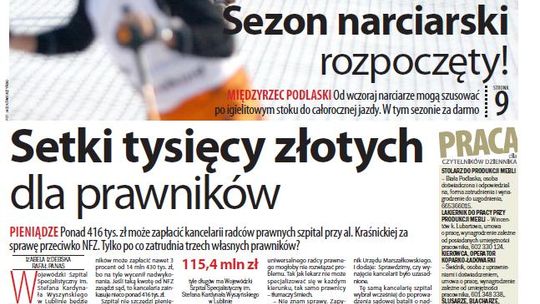 Jedynka Dziennika Wschodniego z 1 października 2012 r.