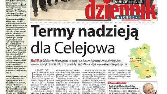 Jedynka Dziennika Wschodniego z 11 grudnia 2012