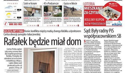 Jedynka Dziennika Wschodniego z 17 grudnia 2011