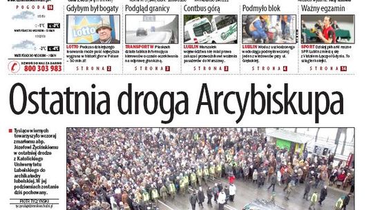 Jedynka Dziennika Wschodniego z 19 lutego 2011 r.